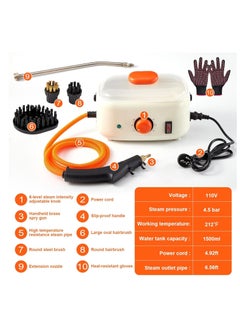 Excefore Handheld Steam Cleaner High Pressure Steam Cleaning Machine Multi-Purpose Household Appliances Steamer with 3 Brush Heads for Kitchen Bathroom  - Image 2