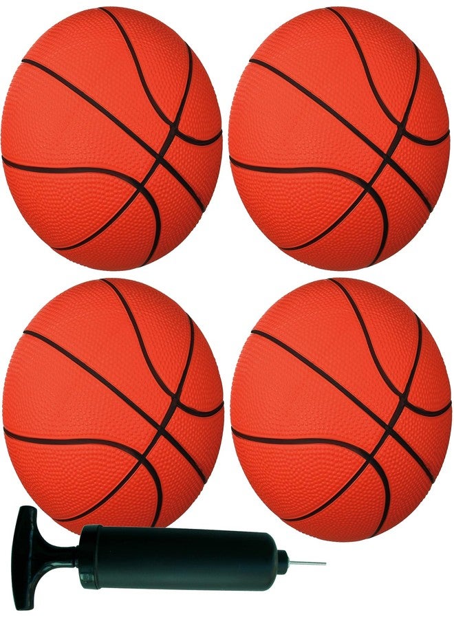 AppleRound 5-Inch Toy Basketballs for Toddlers and Kids - Outdoor Games Backyard Sports for Children Boys and Girls - Pack of 4 Balls with 1 Air Pump - Image 1