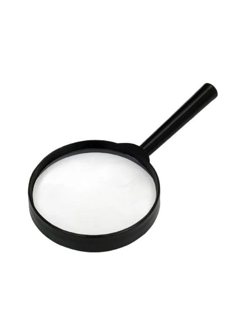 عدسة مكبرة شفافة 50 ملم بمقبض اسود من البلاستيك - Image 1