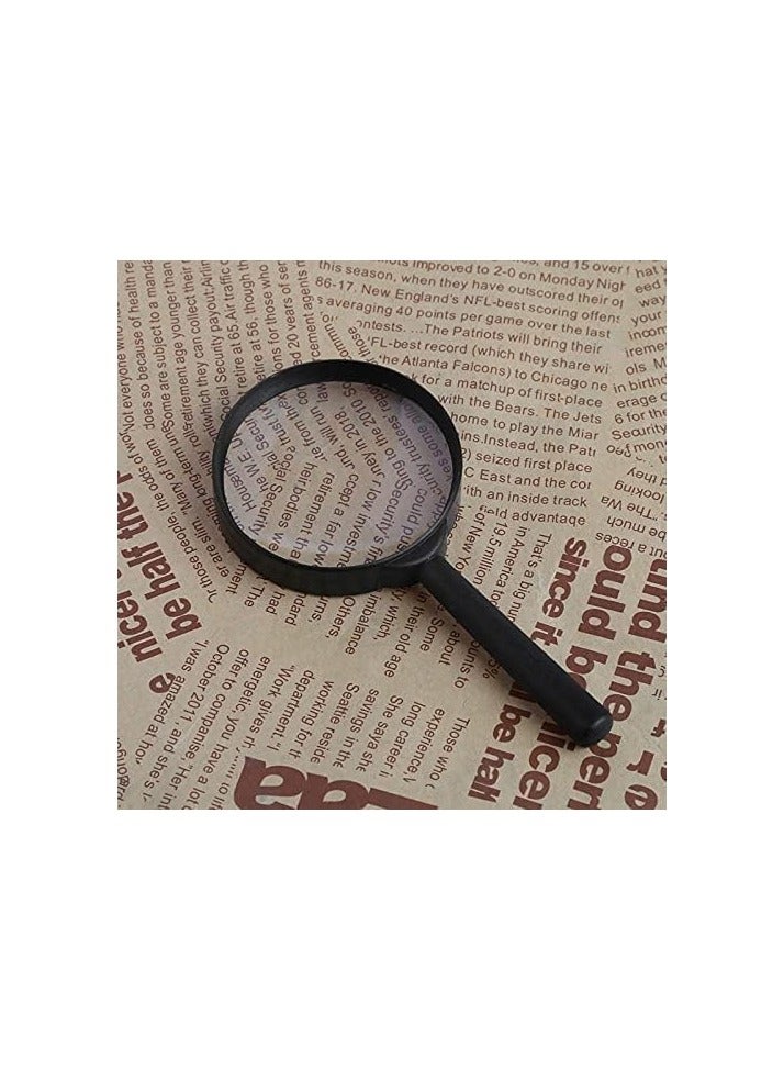 عدسة مكبرة شفافة 50 ملم بمقبض اسود من البلاستيك - Image 2