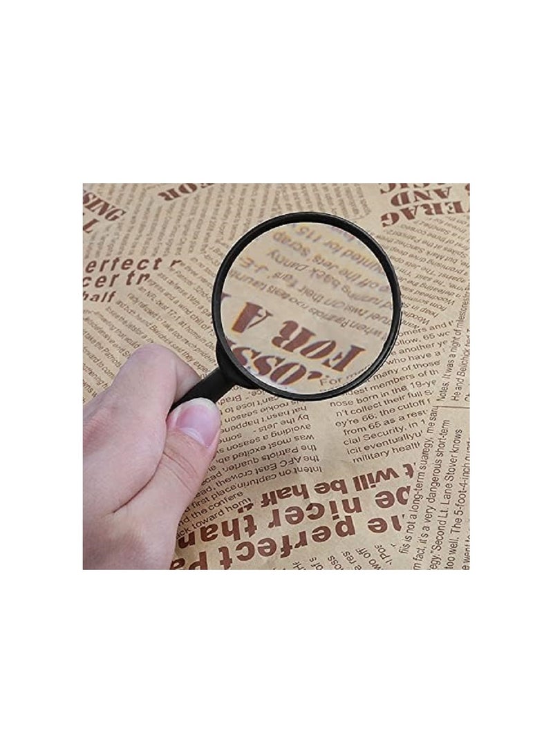 عدسة مكبرة شفافة 50 ملم بمقبض اسود من البلاستيك - Image 3