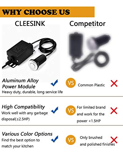 CLEESINK Sink Top Air Switch Kit Garbage Disposal Part by CLEESINK (LONG/3.5", Polished Stainless Steel) - Image 2