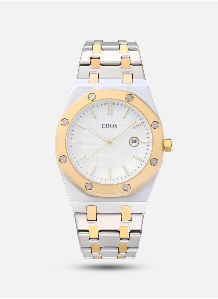 Eros - Men's watch in silver and gold colors - Image 1