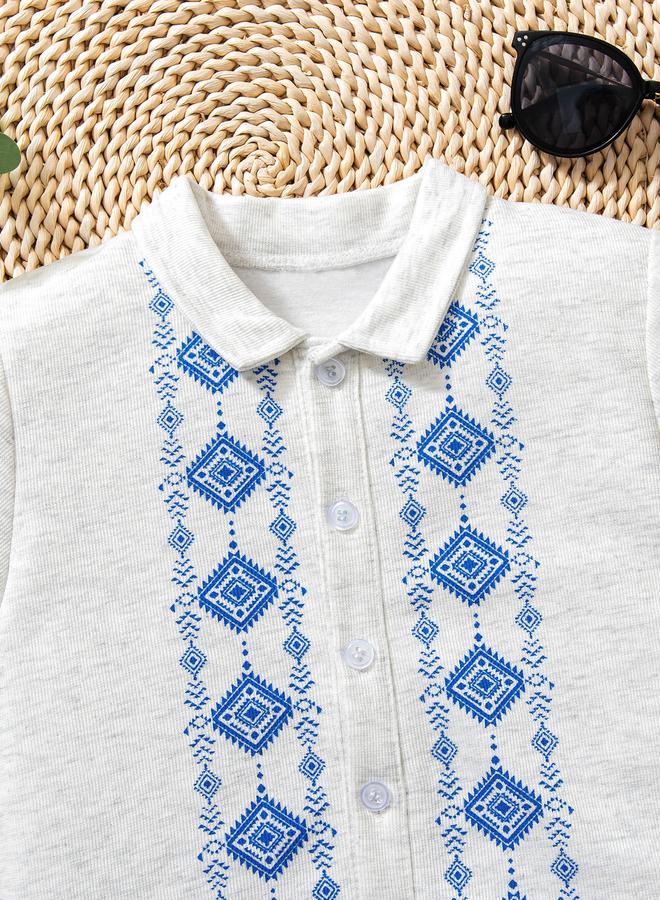 Take Two Boys Graphic Print Shirt and Shorts Set - Image 3