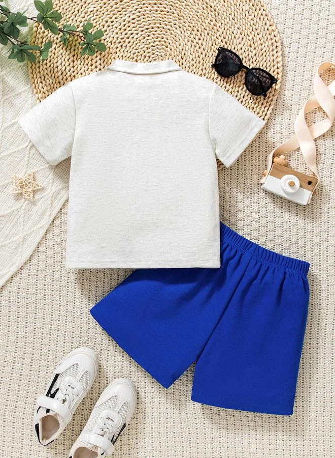 تايك تو طقم قميص وشورت بطبعة جرافيك