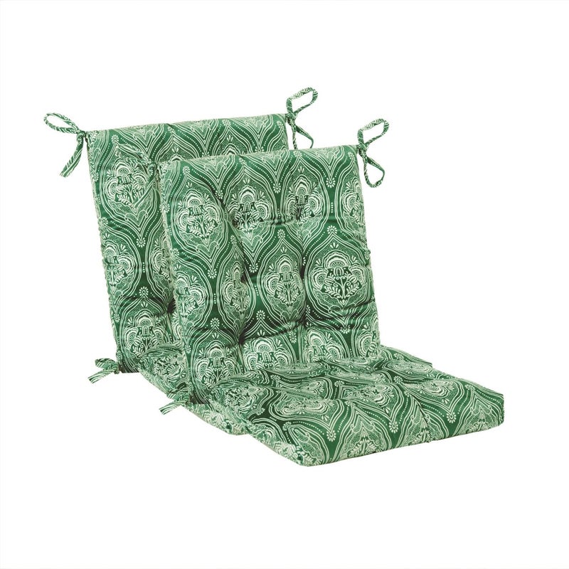 Makimoo Outdoor Patio Cushion, Rocking Chair Cushion, Tufted Pads, Set of Upper and Lower with Ties Pack of 2 (2 Sets) - Back 20"Ã—17", Seat 17"Ã—17" (Green Lantern) - Image 1
