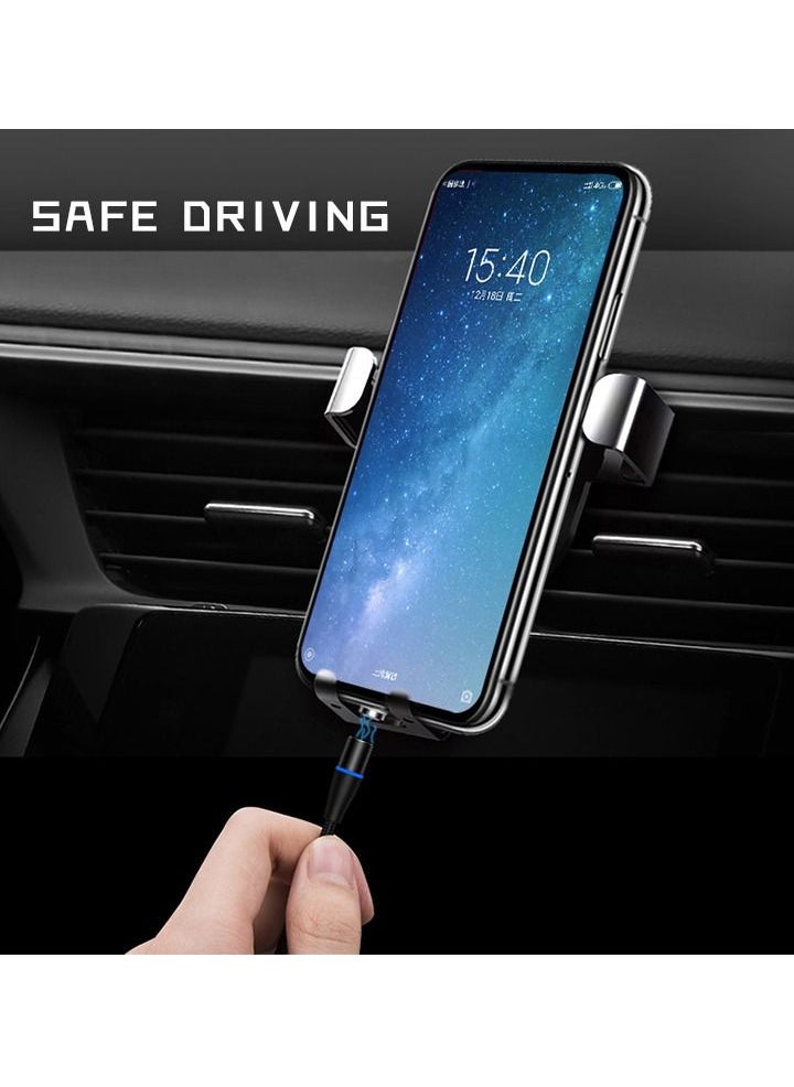 Generic - 3 in 1 Magnetic Charging Cable 3A Fast Charging Compatible with Micro USB Type C and Lightning - Image 1