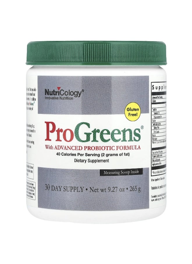 Nutricology Nutricology, ProGreens® with Advanced Probiotic Formula, 9.27 oz (265 g)  - Image 1