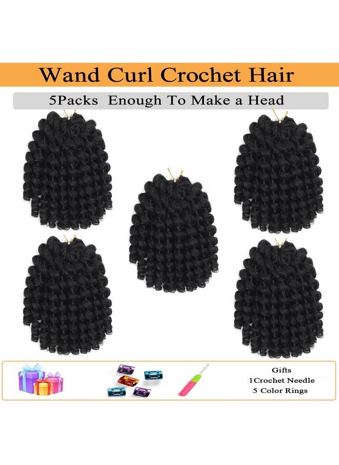 Flagship - Wand Curl Crochet Hair 12 Inch 5Pcs Jamaican Bounce Crochet Hair For Black Women Natural Black Jumpy Wand Curls Crochet Hair Short Pre Looped Curly Crochet Hair 1B - Image 1