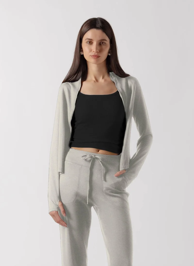 Shapes BEIGE SOFT CONTOUR ZIP-UP JACKET  SET for Women | Best Price UAE