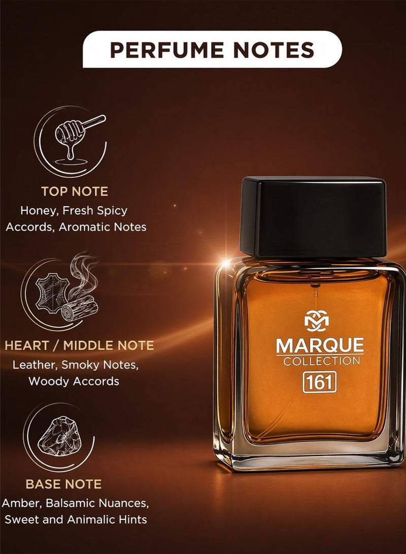 ماركيو كوليكشن عطر جلدي للرجال - مجموعة مارك رقم ١٦١ | عطر جلدي يدوم طويلًا للرجال بنفحات العسل والخشب | ٢٥ مل - Image 2