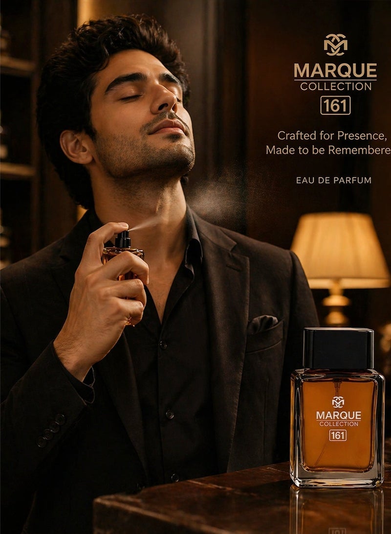 ماركيو كوليكشن عطر جلدي للرجال - مجموعة مارك رقم ١٦١ | عطر جلدي يدوم طويلًا للرجال بنفحات العسل والخشب | ٢٥ مل - Image 3