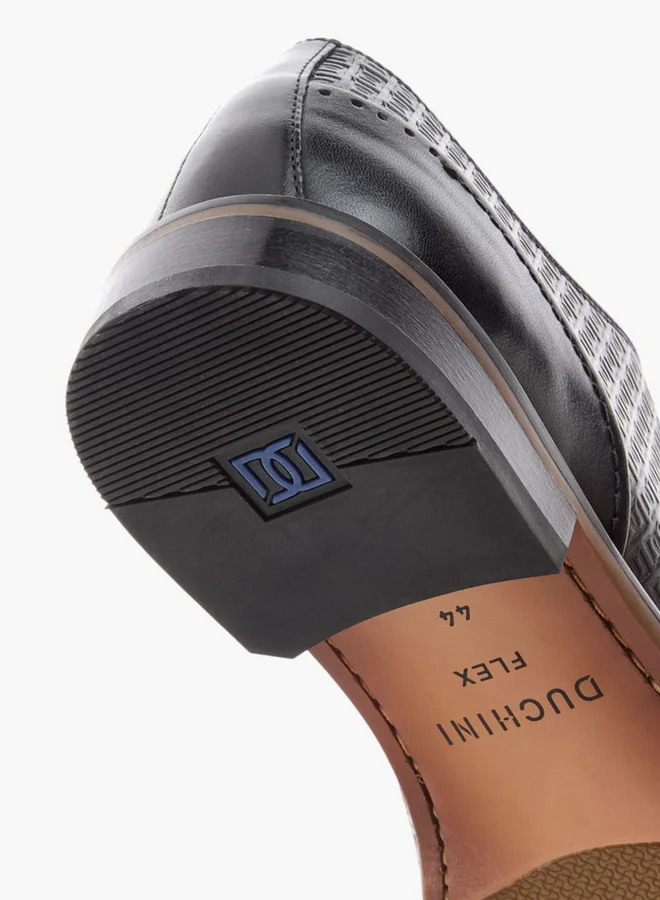 دوتشيني Men's Textured Derby Shoes with Lace-Up Closure