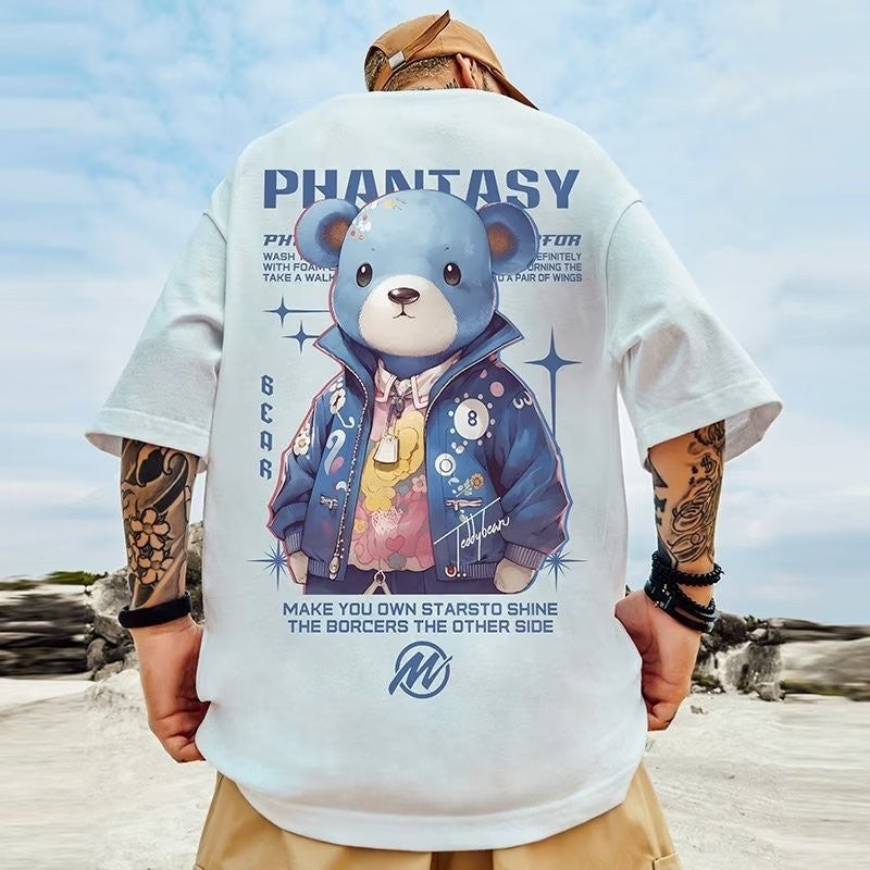 M2 Pure Cotton 2023 Men'S Oversize American Fashion Brand Fat Plus Size Loose Arrow Black Short Sleeve T-Shirt Half Sleeve - Image 1