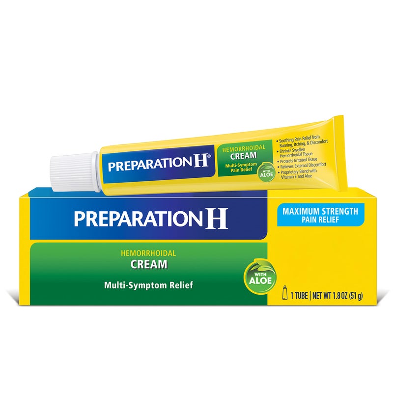 Preparation H كريم تحضير H للبواسير مع الألوة لتخفيف الأعراض المتعددة - أنبوب 1.8 أونصة - Image 1