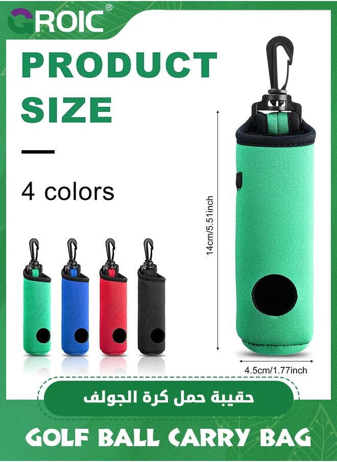4 Pieces Golf Tee Holder Golf Ball Carry Bag Pouch Golf Ball Holder Keychain Belt Clip Golf Gifts Accessories