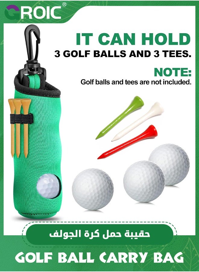 4 Pieces Golf Tee Holder Golf Ball Carry Bag Pouch Golf Ball Holder Keychain Belt Clip Golf Gifts Accessories