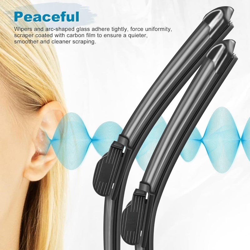 ROYALTECH Frameless Rubber Car Wiper Blades Set of 2 Compatible with (Sail UVA (2010-2016) (D-22,P-16)) - Image 3