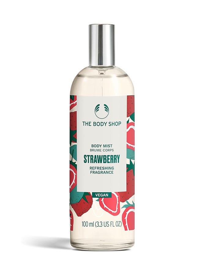 THE BODY SHOP Strawberry Body Mist – Refreshing Fragrance Spray with 97% Natural Ingredients | Sweet Fruity Scent, Vegan & Recyclable Packaging, 100ml - Image 1