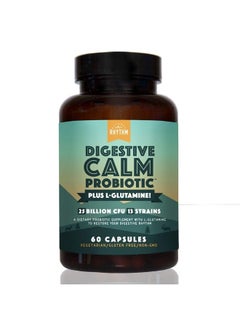Digestive Calm Probiotic (Plus L-Glutamine) 25 Billion CFU and 13 Strains. - Natural Support for Better Digestion - for Bloating & Constipation + Gas Relief & Leaky Gut - 60 Capsules.