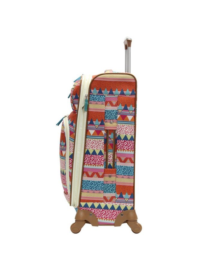 Lily Bloom Design Pattern Luggage 24 Inches Softside Expandable Suitcase with 4-Rolling Spinner Wheels for Woman - Durable Mid-Sized Lightweight Checked Bag, On The Prowl, 24" - Image 2