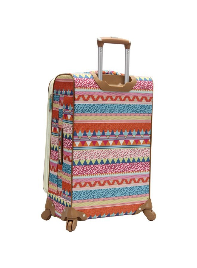 Lily Bloom Design Pattern Luggage 24 Inches Softside Expandable Suitcase with 4-Rolling Spinner Wheels for Woman - Durable Mid-Sized Lightweight Checked Bag, On The Prowl, 24" - Image 3