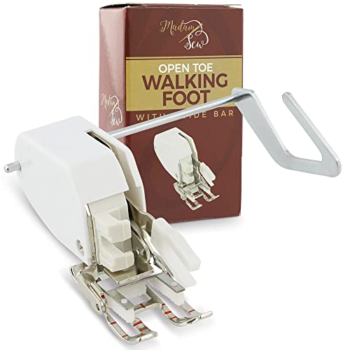Madam Sew Open Toe Walking Foot for Quilting and Sewing Through Multiple Layers & Match Prints | Walking Foot Sewing Machine for Low-Shank Sewing Machines | Brother, Singer, Janome, Babylock & More - Image 1