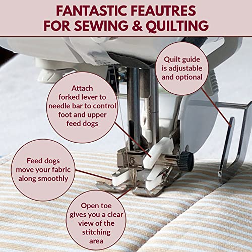 Madam Sew Open Toe Walking Foot for Quilting and Sewing Through Multiple Layers & Match Prints | Walking Foot Sewing Machine for Low-Shank Sewing Machines | Brother, Singer, Janome, Babylock & More - Image 3