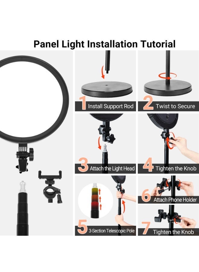 Highdas 12'' Dimmable Professional Big Ring Light with 66" Tall Extendable Stand, 95+ CRI, iPhone Holder, and Remote – 6500K Full-Screen Lighting for Live Streaming/YouTube/Tiktok/Zoom Meeting/Makeup - Image 2
