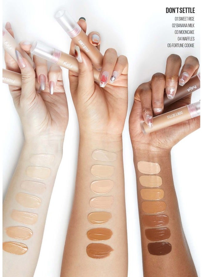 KAJA Liquid Concealer - Don't Settle | Buildable, Lightweight, Light-to-medium Coverage, Color-correcting, 03 Mooncake, 0.21 Oz - Image 4