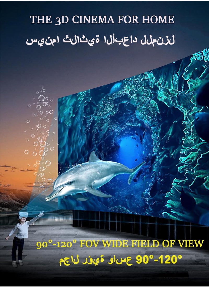 كسينياو سماعة الواقع الافتراضي 3D VR تدعم 720°Panorama شاشة كبيرة مضادة للضوء الأزرق ومسافة حدقة العين القابلة للتعديل لمنع التعب نظارات واقية لأفلام 4K وألعاب الواقع الافتراضي  - Image 3