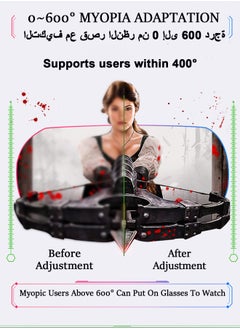 كسينياو سماعة الواقع الافتراضي 3D VR تدعم 720°Panorama شاشة كبيرة مضادة للضوء الأزرق ومسافة حدقة العين القابلة للتعديل لمنع التعب نظارات واقية لأفلام 4K وألعاب الواقع الافتراضي  - Image 5
