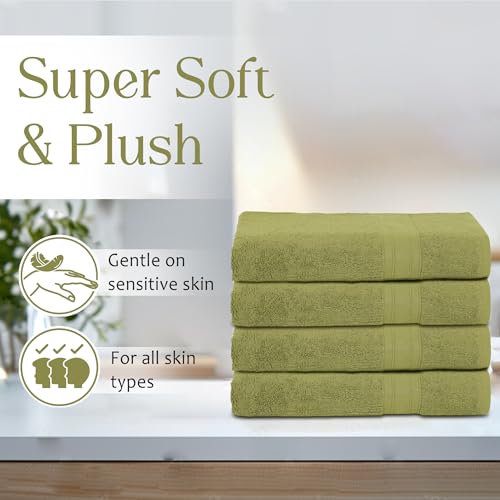 Ambra Linens 500 GSM Highly Absorbent Towels Set, 100% Cotton, Soft and Plush, All Seasons Use, Large, Everyday Use, Durable (4 Pcs Hand Towel Set, Summer Green) - Image 3