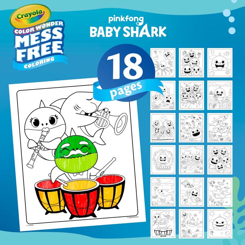 Crayola Baby Shark Color Wonder Pages, Mess Free Coloring for Toddlers, Coloring Activity, Travel Activities, Toddler Toys & Gifts, 3+ - Image 4