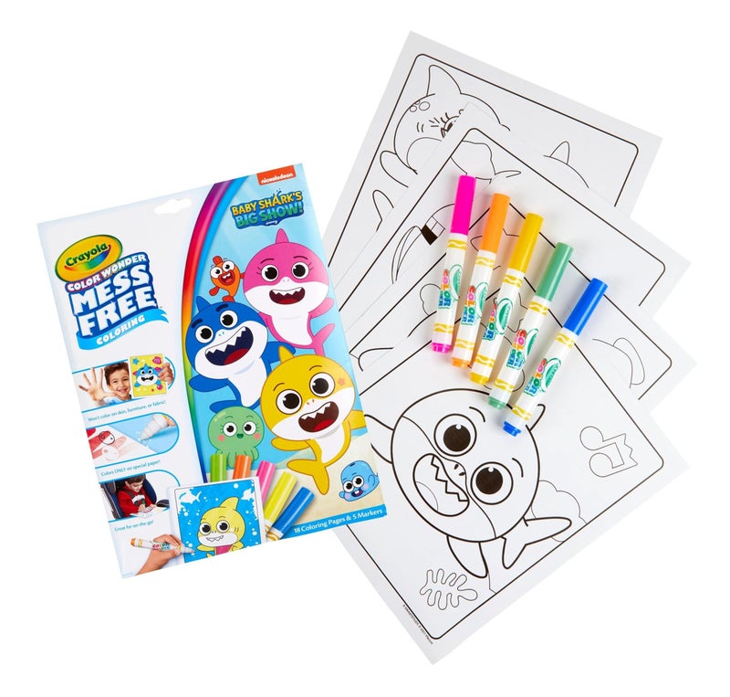Crayola Baby Shark Color Wonder Pages, Mess Free Coloring for Toddlers, Coloring Activity, Travel Activities, Toddler Toys & Gifts, 3+ - Image 2