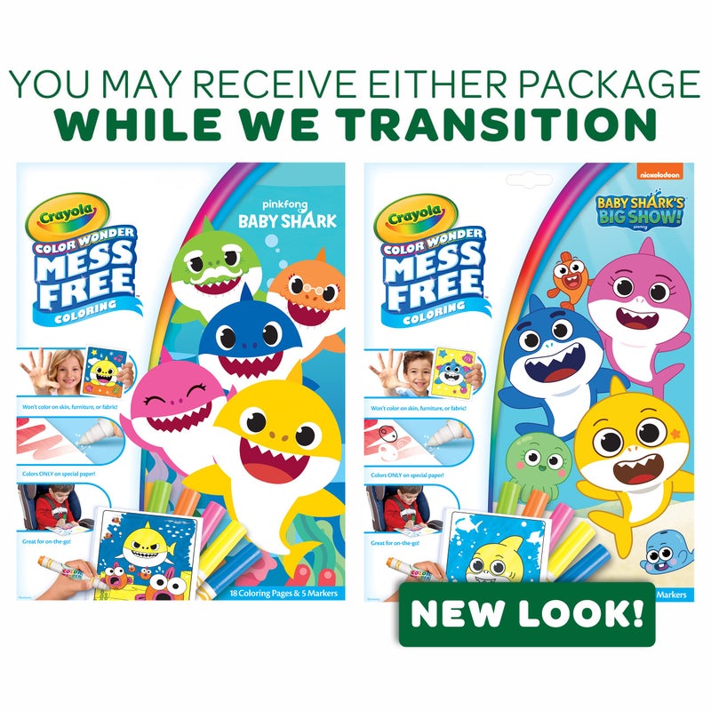 Crayola Baby Shark Color Wonder Pages, Mess Free Coloring for Toddlers, Coloring Activity, Travel Activities, Toddler Toys & Gifts, 3+ - Image 3