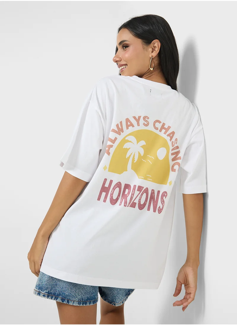 Ginger Oversize Back Print Graphic T-Shirt