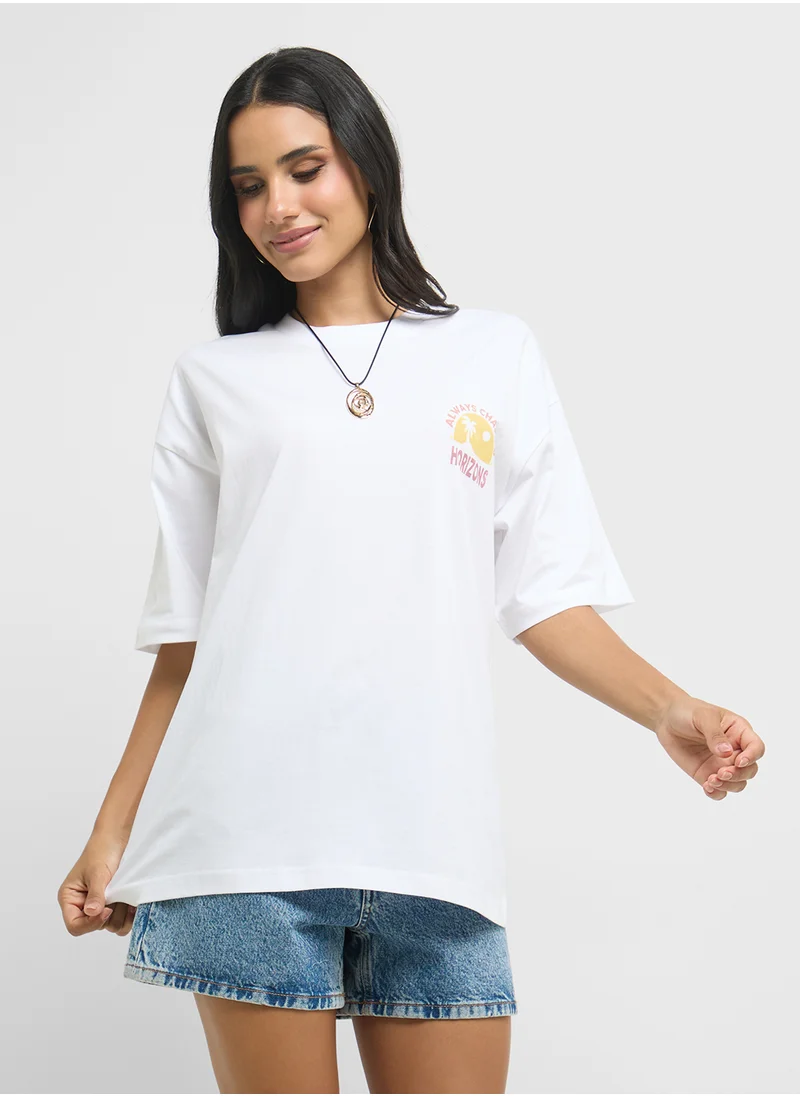 Ginger Oversize Back Print Graphic T-Shirt