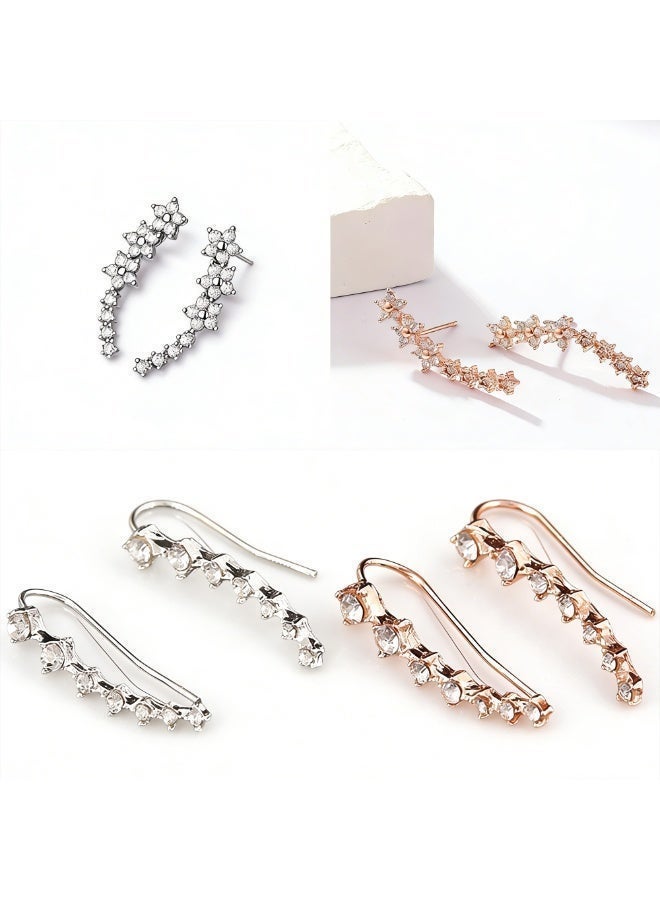 FLOVAZO 4 Pairs French-Inspired Chic Earrings - Premium Alloy Material, Elegant Minimalist Design for Daily Wear Special Occasions - Image 1