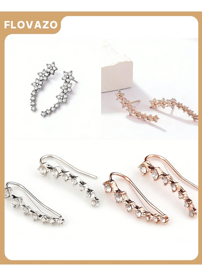 FLOVAZO 4 Pairs French-Inspired Chic Earrings - Premium Alloy Material, Elegant Minimalist Design for Daily Wear Special Occasions - Image 2