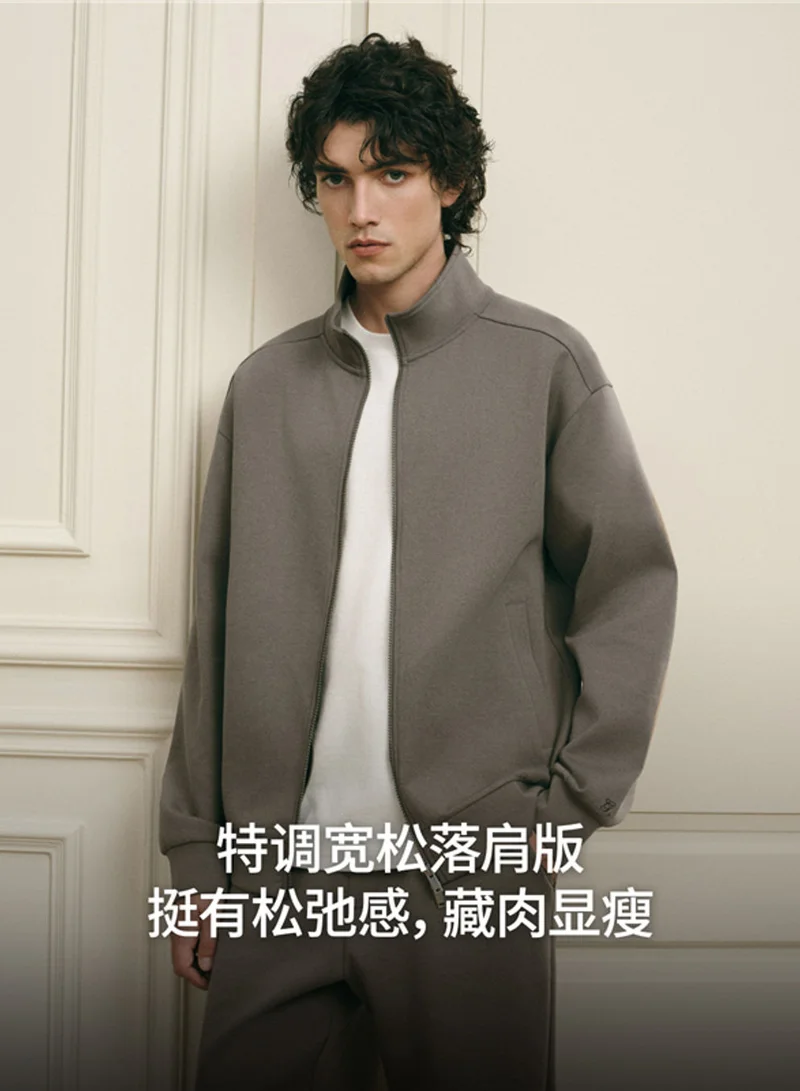 Men’s Regular Fit Interlock Full‑Zip Long Sleeve Jacket