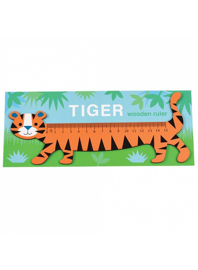 Rex London Tiger Wooden Ruler, School Stationery, Drawing & Measuring Tool For Kids - Image 3