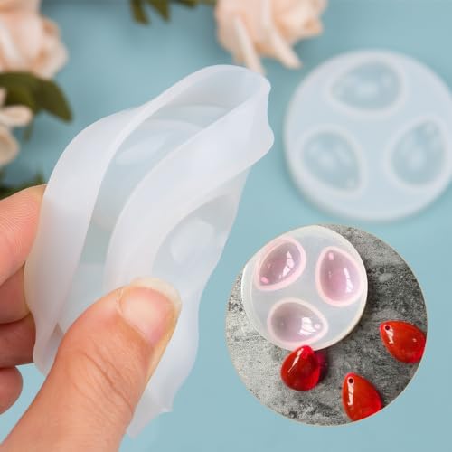 Comidox 2Pcs Silicone Pendant Water Drop Gem Mold Resin Casting Pendant Tool with Hole - Image 5