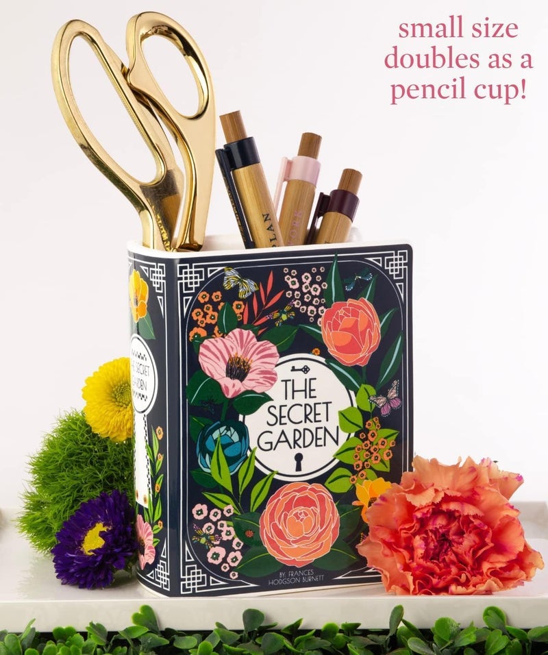 Excefore Book Flower Vase, Ceramic Book-Shaped Decorative Vase, Small Flower Vase for Home Decor, Cute Bookshelf Decoration, Creative Vase for Book Lovers, Modern Decorative Vase for Home and Office - Image 2