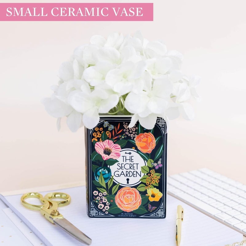 Excefore Book Flower Vase, Ceramic Book-Shaped Decorative Vase, Small Flower Vase for Home Decor, Cute Bookshelf Decoration, Creative Vase for Book Lovers, Modern Decorative Vase for Home and Office - Image 4