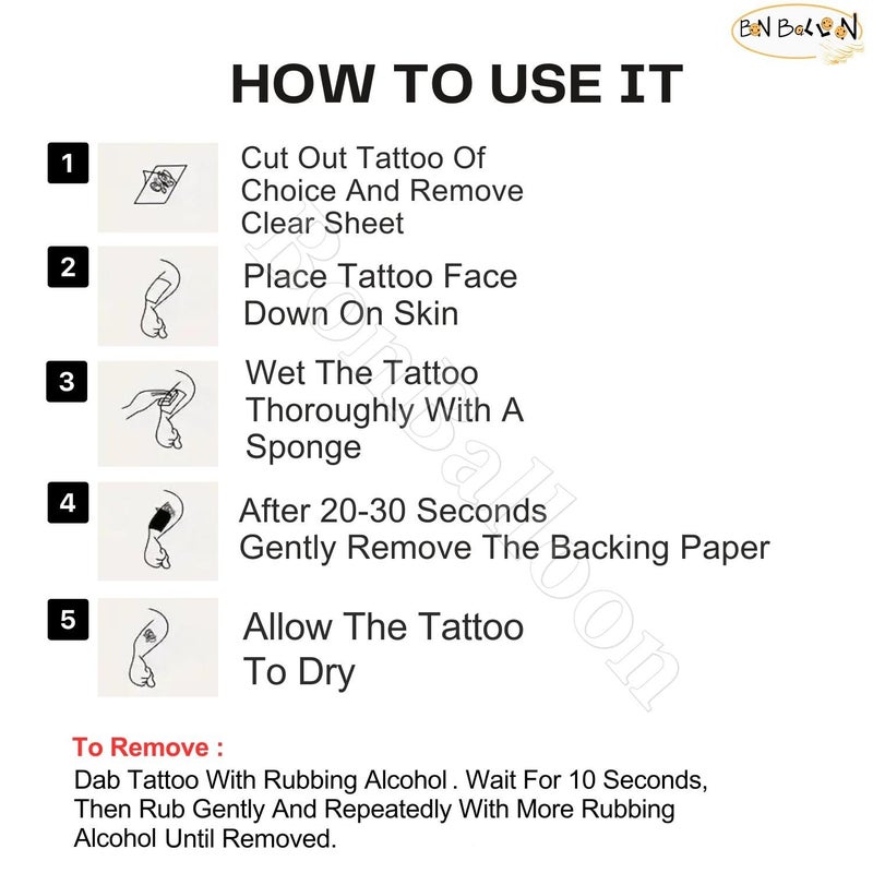 bonballoon 12 Sheets Temporary Self Adhesive Transfer Arabic Arabian Tattoo Tattoos Stickers Black Waterproof Sticker Islamic Muslim Islam Body Henna Word Ramadan Eid Stencils Stencil Temples Body Art Designs - Image 3