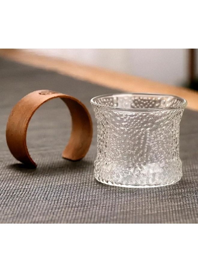 Generic - 2 Borosilicate Glass Mugs with Removable Wooden Lid, Heat Resistant, Microwave & Dishwasher Safe | Use for Tea, Coffee, Green Tea & Lemon Tea | 170ml - Image 1