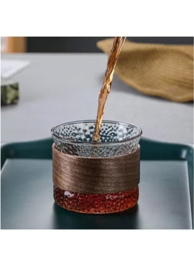 Generic - 2 Borosilicate Glass Mugs with Removable Wooden Lid, Heat Resistant, Microwave & Dishwasher Safe | Use for Tea, Coffee, Green Tea & Lemon Tea | 170ml - Image 1