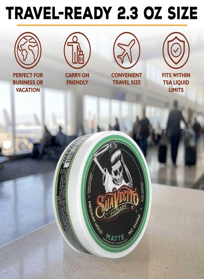 Suavecito Pomade Matte (No Shine) Formula 2.3 oz Travel Size, 1 Pack - TSA Compliant- Medium Hold Hair Pomade For Men - Matte Hair Paste For Natural Texture Hairstyles - Image 4