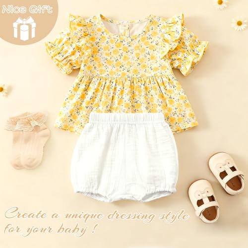 Durio 3 Pairs Baby Bloomers - Soft Diaper Covers for Toddler Girls Boys, Solid Baby Girl Shorts Cute Infant Newborn Underwear white*3 12-24 Months - Image 3